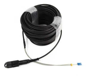 ODLC IP67 i LC Duplex Armored Sengl Modd dal dwr Fiber Optic Awyr Agored Patch Cable 100m 50m y Cynulliad